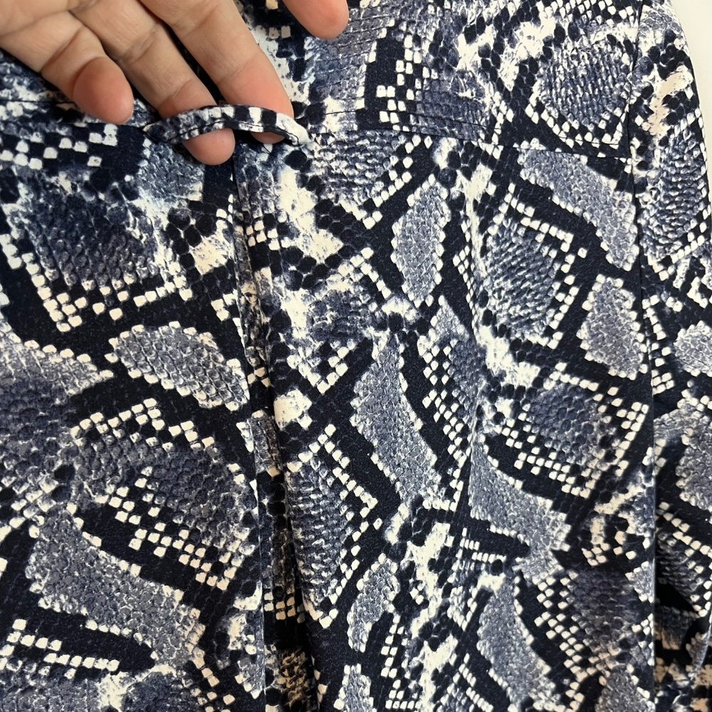 Chic Banana Republic Navy Blue Snake Skin Print Shirt Dress Tunic Women's Sz 4 - Picture 7 of 10